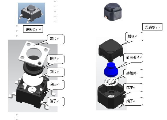 轻触开关结构图